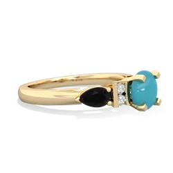 Turquoise 6Mm Round Eternal Embrace Engagement 14K Yellow Gold ring R2005