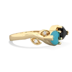 Turquoise Floral Elegance 14K Yellow Gold ring R5790