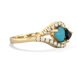 Turquoise Mother And Child 14K Yellow Gold ring R3010