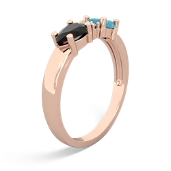 Turquoise Pear Bowtie 14K Rose Gold ring R0865