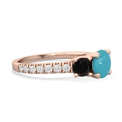 Turquoise Pave Trellis 14K Rose Gold ring R5500