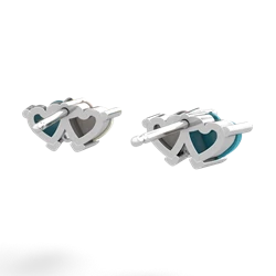 Turquoise Sweethearts 14K White Gold earrings E5260