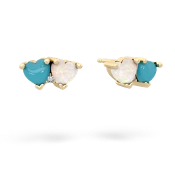 Turquoise Sweethearts 14K Yellow Gold earrings E5260