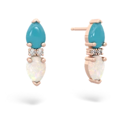 Turquoise Bowtie Drop 14K Rose Gold earrings E0865