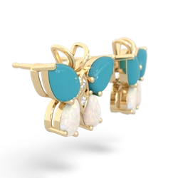 Turquoise Butterfly 14K Yellow Gold earrings E2215