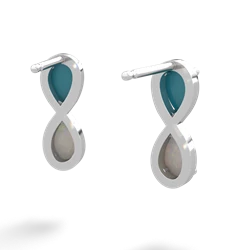 Turquoise Infinity 14K White Gold earrings E5050