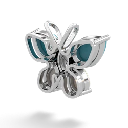 Turquoise Butterfly 14K White Gold pendant P2215