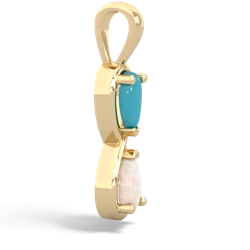 Turquoise Infinity 14K Yellow Gold pendant P5050