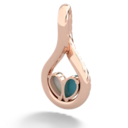 Turquoise Pave Twist 'One Heart' 14K Rose Gold pendant P5360