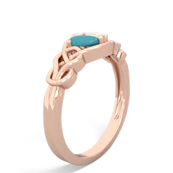 Turquoise Celtic Love Knot 14K Rose Gold ring R5420