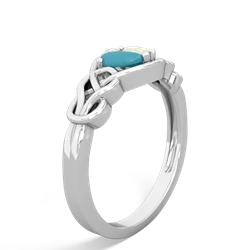 Turquoise Celtic Love Knot 14K White Gold ring R5420