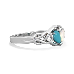 Turquoise Celtic Love Knot 14K White Gold ring R5420