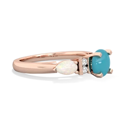 Turquoise 6Mm Round Eternal Embrace Engagement 14K Rose Gold ring R2005