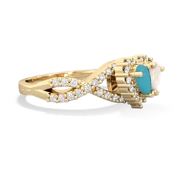 Turquoise Diamond Twist 'One Heart' 14K Yellow Gold ring R2640HRT