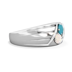 Turquoise Men's Streamline 14K White Gold ring R0460