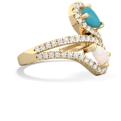 Turquoise Diamond Dazzler 14K Yellow Gold ring R3000