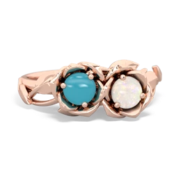 Turquoise Rose Garden 14K Rose Gold ring R5510