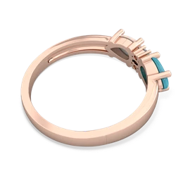 Turquoise Pear Bowtie 14K Rose Gold ring R0865