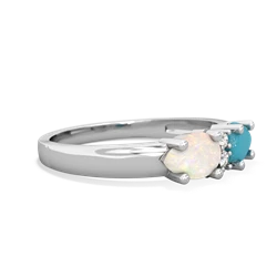 Turquoise Pear Bowtie 14K White Gold ring R0865