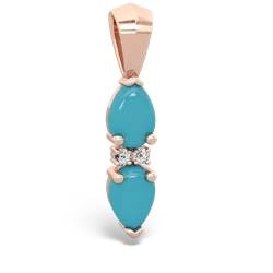 Turquoise Bowtie Drop 14K Rose Gold pendant P0865