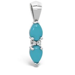 Turquoise Bowtie Drop 14K White Gold pendant P0865