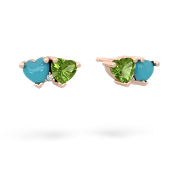 Turquoise Sweethearts 14K Rose Gold earrings E5260