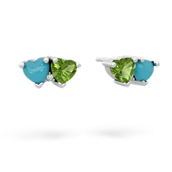 Turquoise Sweethearts 14K White Gold earrings E5260