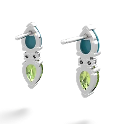 Turquoise Bowtie Drop 14K White Gold earrings E0865