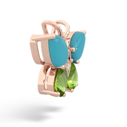 Turquoise Butterfly 14K Rose Gold pendant P2215