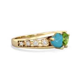 Turquoise Heart To Heart 14K Yellow Gold ring R3342