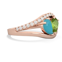 Turquoise Nestled Heart Keepsake 14K Rose Gold ring R5650