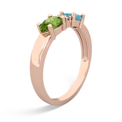 Turquoise Pear Bowtie 14K Rose Gold ring R0865