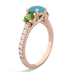 Turquoise Pave Trellis 14K Rose Gold ring R5500