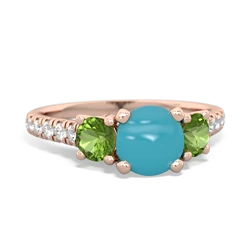 Turquoise Pave Trellis 14K Rose Gold ring R5500