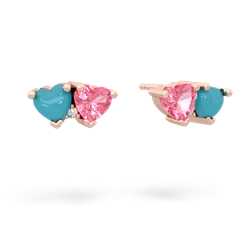 Turquoise Sweethearts 14K Rose Gold earrings E5260