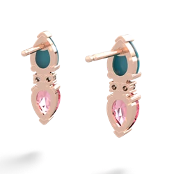 Turquoise Bowtie Drop 14K Rose Gold earrings E0865