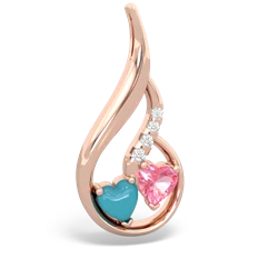 Turquoise Keepsake Curves 14K Rose Gold pendant P5450