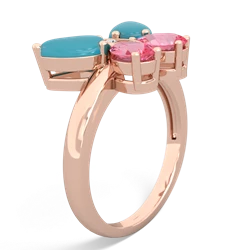 Turquoise Butterfly 14K Rose Gold ring R2215