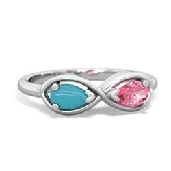 Turquoise Infinity 14K White Gold ring R5050