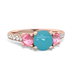 Turquoise Pave Trellis 14K Rose Gold ring R5500