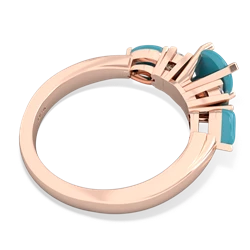 Turquoise 6Mm Round Eternal Embrace Engagement 14K Rose Gold ring R2005