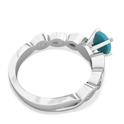 Turquoise Infinity 6Mm Round Engagement 14K White Gold ring R26316RD