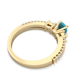 Turquoise Classic 5Mm Round Engagement 14K Yellow Gold ring R26435RD