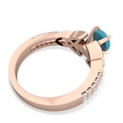 Turquoise Celtic Knot 6Mm Round Engagement 14K Rose Gold ring R26446RD