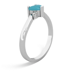 Turquoise Delicate Heart 14K White Gold ring R0203