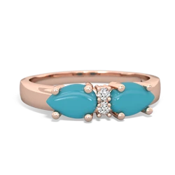 Turquoise Pear Bowtie 14K Rose Gold ring R0865