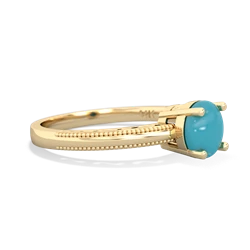 Turquoise Milgrain Filigree 14K Yellow Gold ring R5090