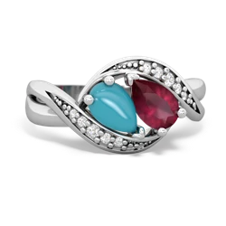 Turquoise Summer Winds 14K White Gold ring R5342