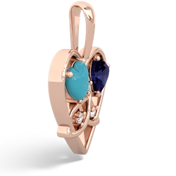 Turquoise Celtic Trinity Heart 14K Rose Gold pendant P5331