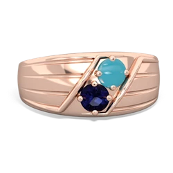 Turquoise Men's Streamline 14K Rose Gold ring R0460